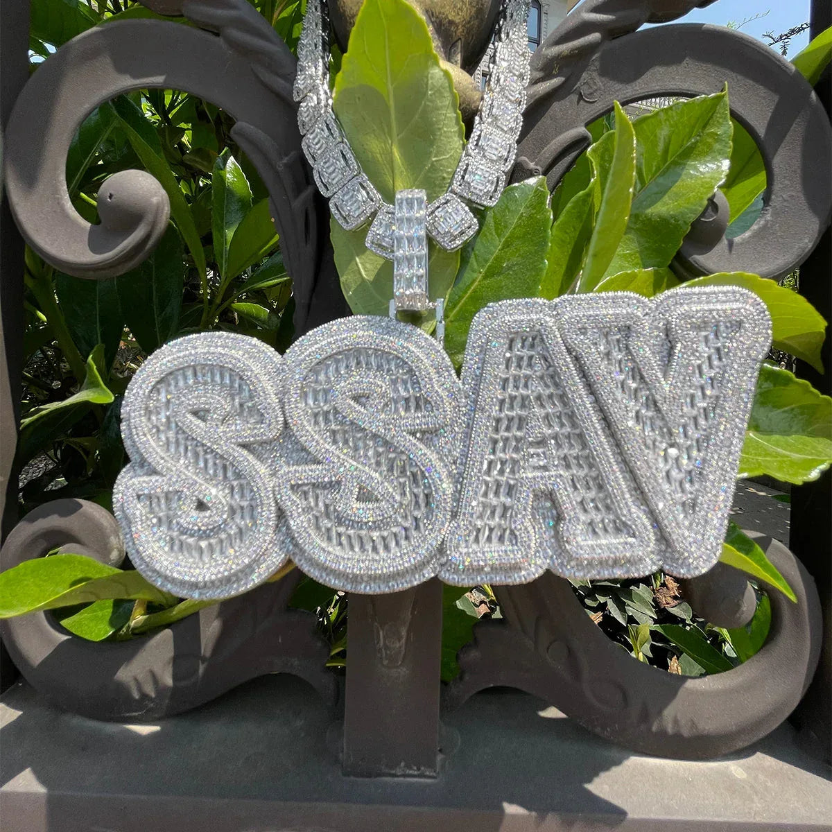 Overflow Stones Loaded with Iced Out Personalized Custom Name Necklace Pendant – Luxury Hip Hop Jewelry for Men & Women - CaratixJewelry